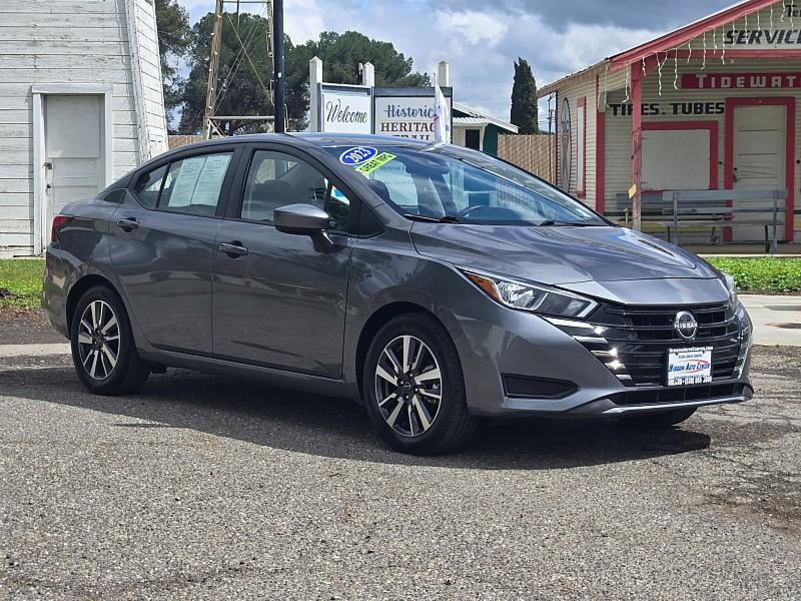 2023 GRAY /black Nissan Versa (3N1CN8EV9PL) with an 4-Cyl 1.6 Liter engine, Automatic CVT transmission, located at 246 E Walker St., Orland, 95963, (530) 865-5800, 39.747589, -122.178398 - Photo #0
