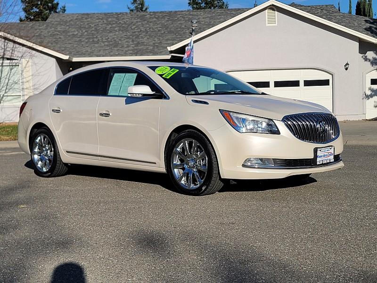 2014 WHITE /tan Buick LaCrosse (1G4GB5G36EF) with an V6 3.6 Liter engine, Auto 6-Spd Shft Ctrl transmission, located at 246 E Walker St., Orland, 95963, (530) 865-5800, 39.747589, -122.178398 - Photo #0